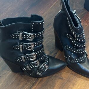 Studded Black Ankle Boots